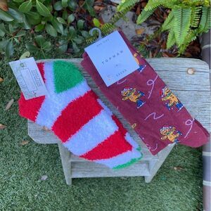 Topman Gingerbread Man Holiday & Unbranded Festive Cozy Socks. One Size. NWT